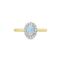 Opal and Diamond Oval Halo, 18ct Yellow Gold Ring