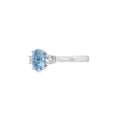 Aquamarine and Diamond 3 Stone, Platinum Ring