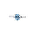 Aquamarine and Diamond 3 Stone, Platinum Ring