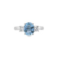 Aquamarine and Diamond 3 Stone, Platinum Ring
