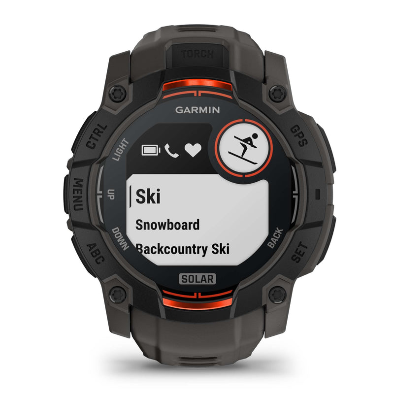 Garmin Instinct 3 - 50mm, Solar Black with Charcoal Band 010-02935-00