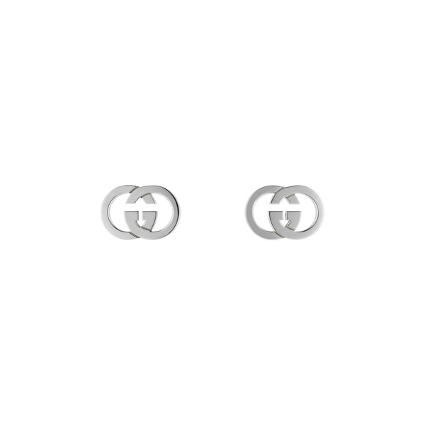 Gucci Interlocking Sterling Silver Stud Earrings