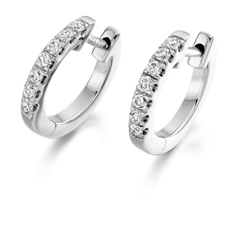 Diamond Platinum Hoop Earrings