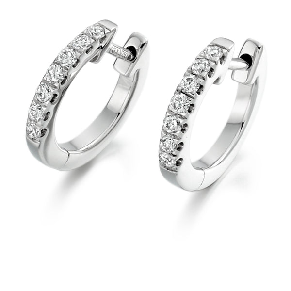 Diamond Platinum Hoop Earrings