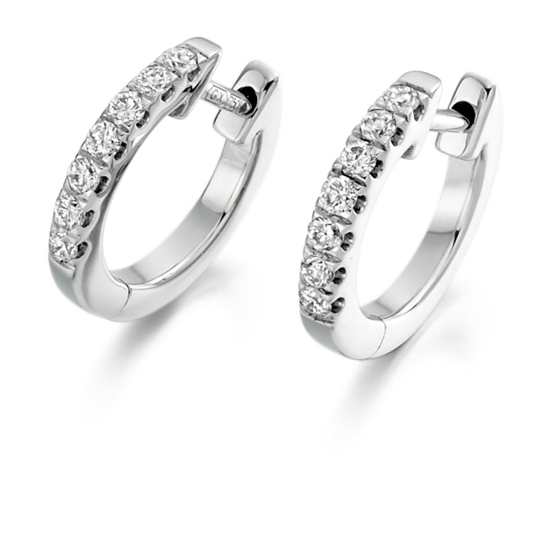 Diamond Platinum Hoop Earrings