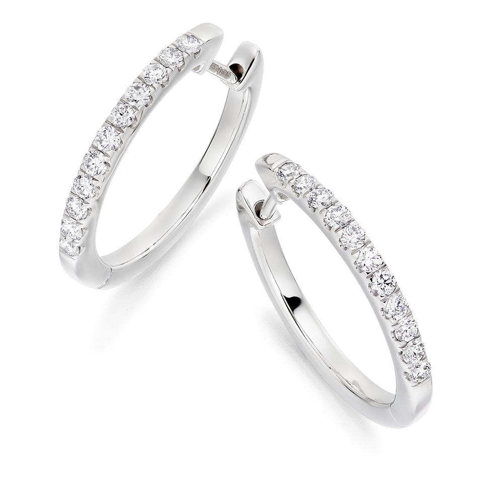 Diamond Platinum Hoop Earrings