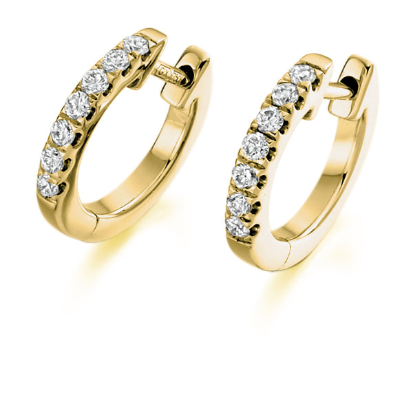 Diamond 18ct Yellow Gold Hoop Earrings