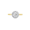 Yellow Gold Round Brilliant Cut Halo 0.70ct Diamond Ring