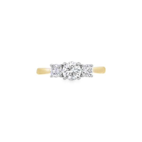 Diamond 3 Stone, 18ct Yellow Gold Ring