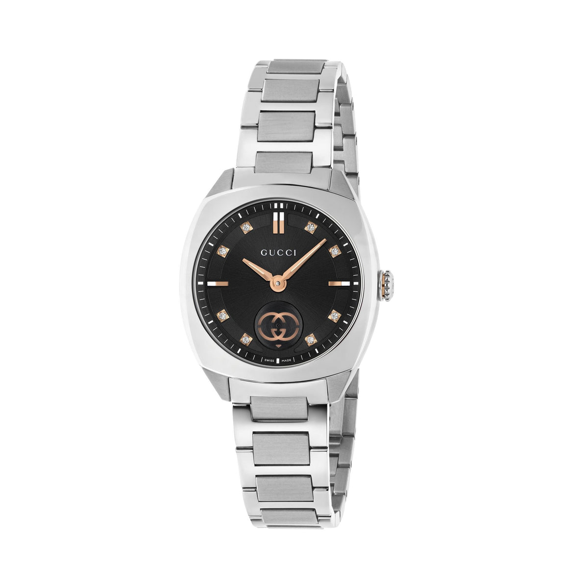 GUCCI Interlocking Ladies Black & Rose 29mm Watch YA142513