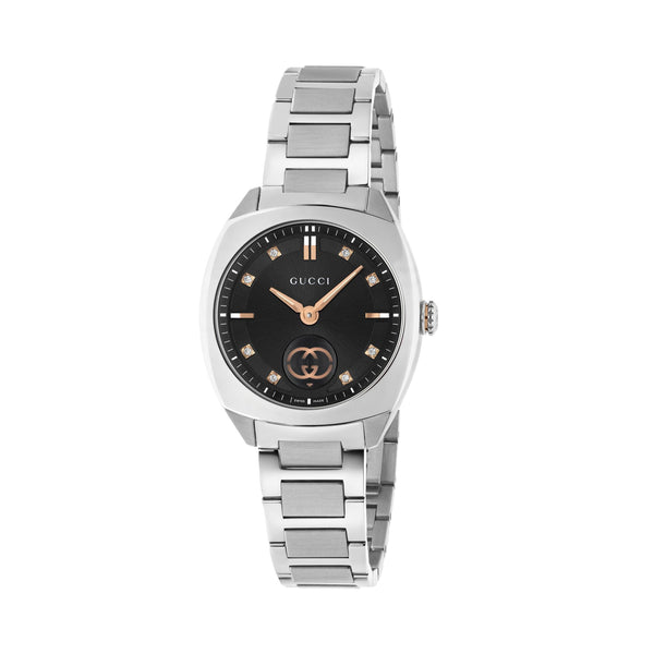 GUCCI Interlocking Ladies Black & Rose 29mm Watch YA142513