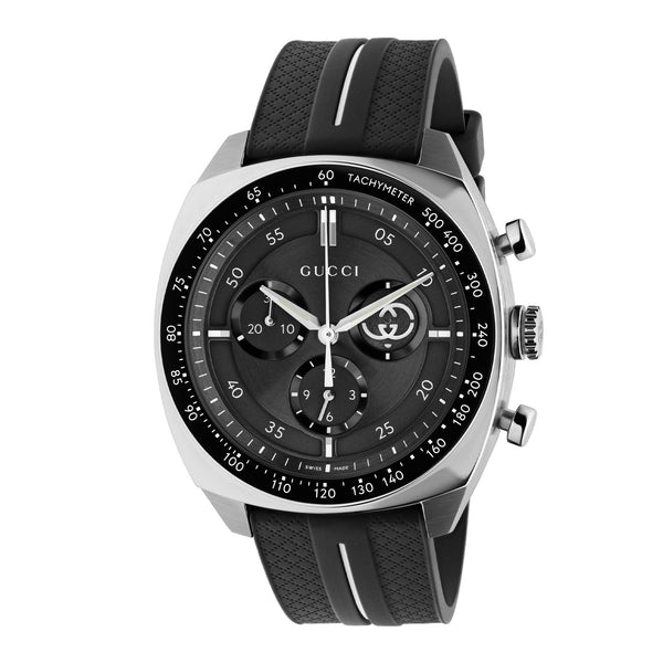 GUCCI Interlocking Gents Black Dial, Rubber Strap 41mm Watch