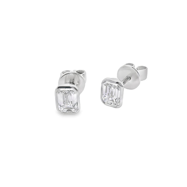 Diamond Emerald Cut 1.00ct Platinum Earrings
