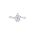 Pear Cut 18ct White Gold Twist 1.06ct Lab Grown Diamond Ring