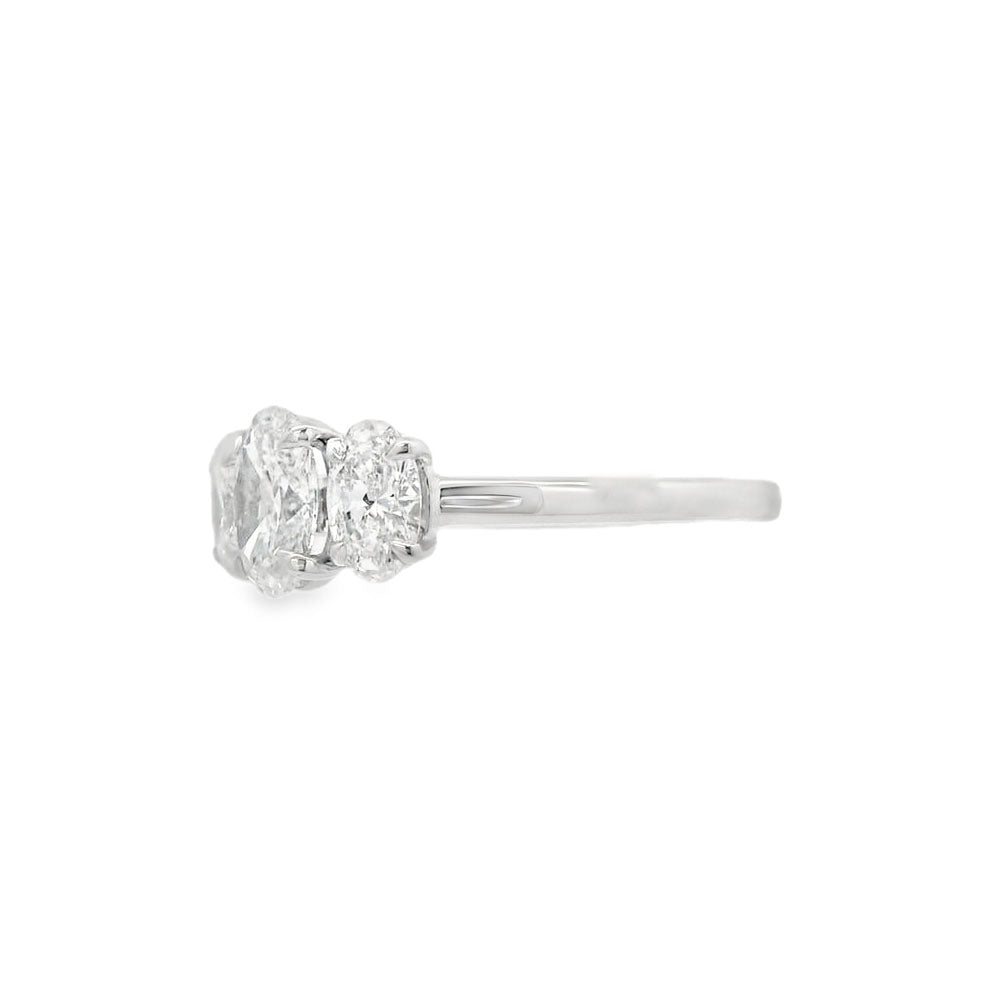 3 Stone Oval Lab Grown 1.50ct Diamond Ring