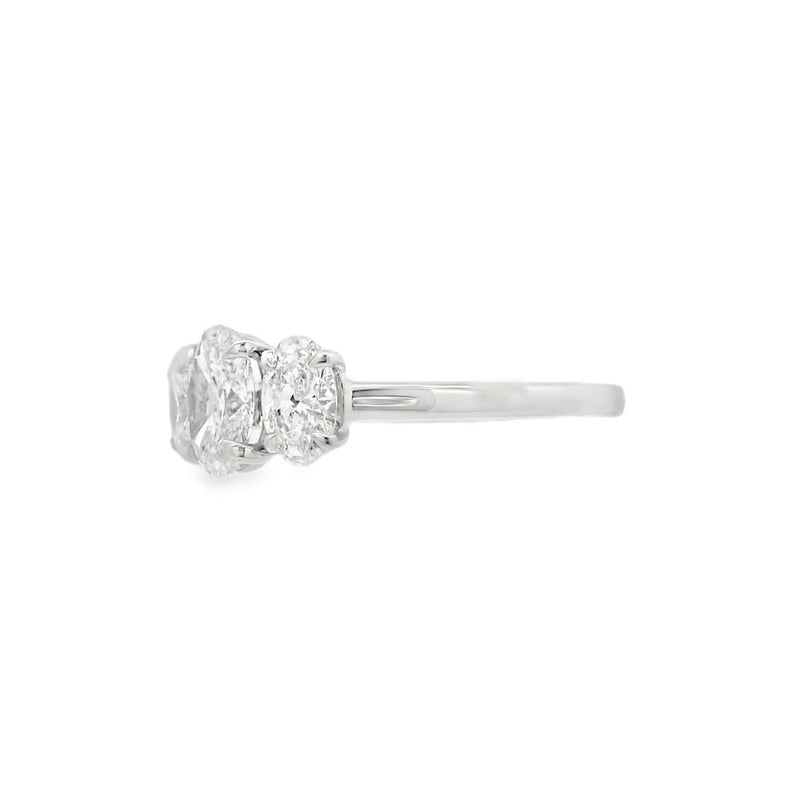 3 Stone Oval Lab Grown 1.50ct Diamond Ring