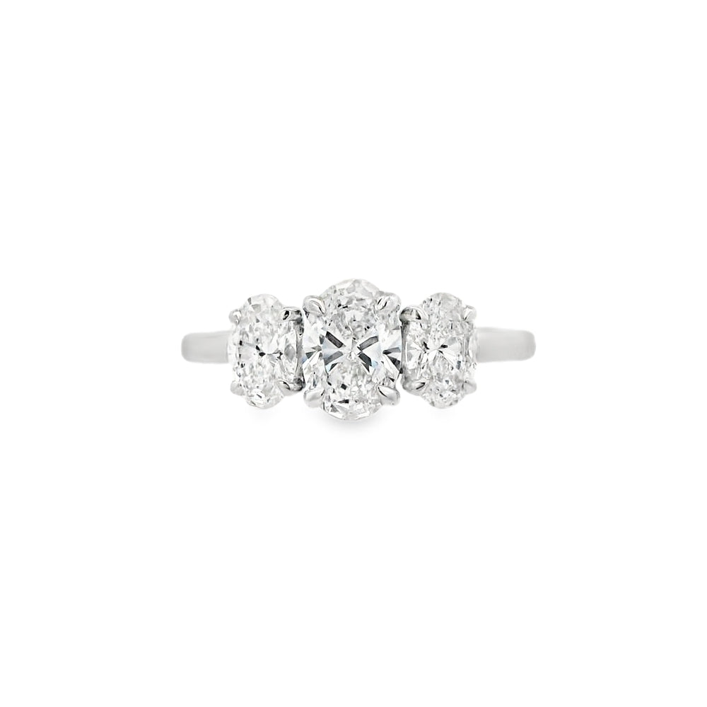 3 Stone Oval Lab Grown 1.50ct Diamond Ring