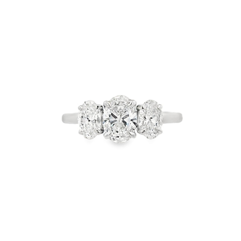 3 Stone Oval Lab Grown 1.50ct Diamond Ring