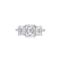 3 Stone Emerald Lab Grown 3.00ct Diamond Ring