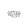 3 Stone Emerald Lab Grown 4.00ct Diamond Ring