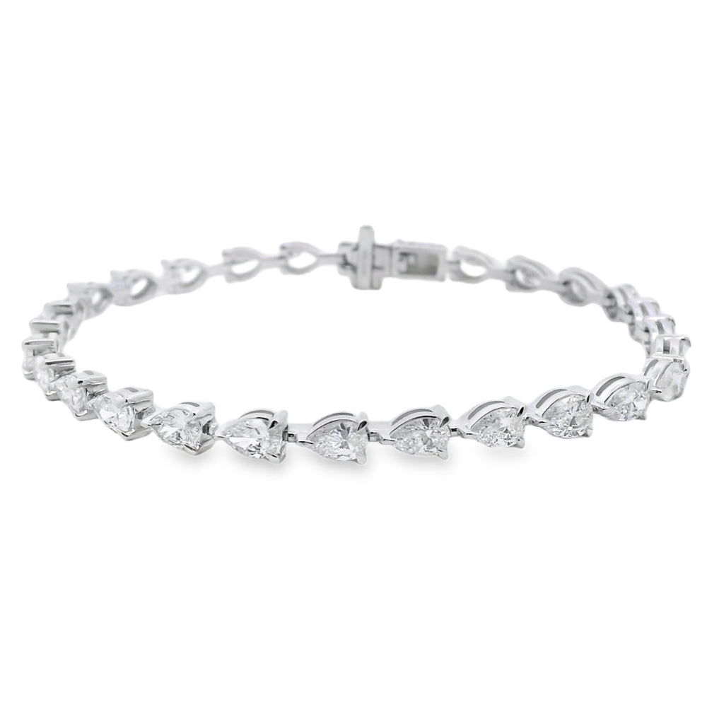 Pear Cut 7.00ct Lab Grown Diamond Bracelet