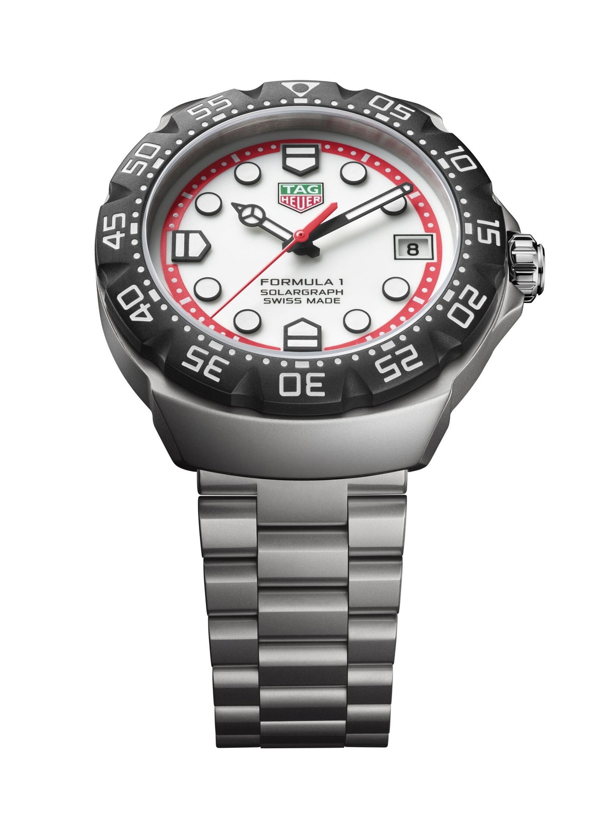 Tag Heuer Formula 1 Solargraph, White Dial, Steel 38mm Watch WBY1111.BA0042