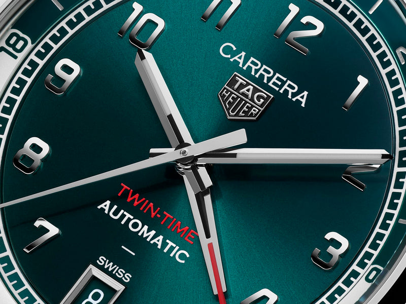 Tag Heuer Carrera Date Twin-Time Automatic, Green Dial, Bracelet 41mm Watch WDA2114.BA0043