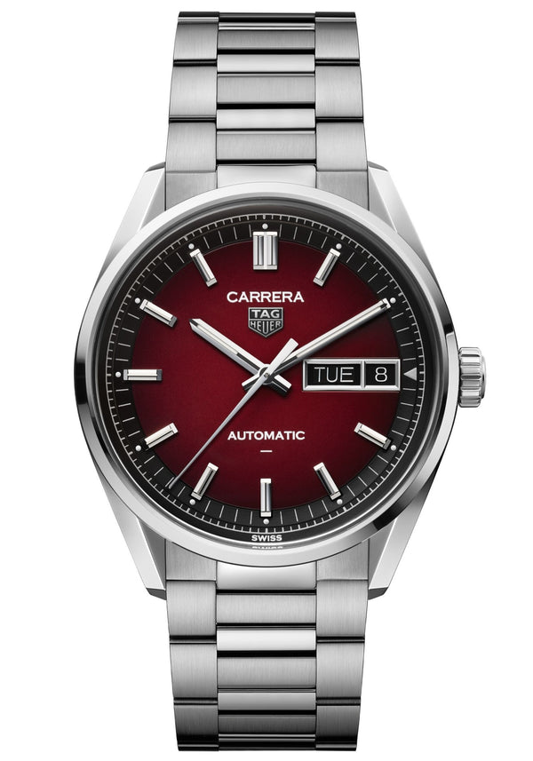 Tag Heuer Carrera Day-Date Automatic, Red Dial, Bracelet 41mm Watch WDA2113.BA0043