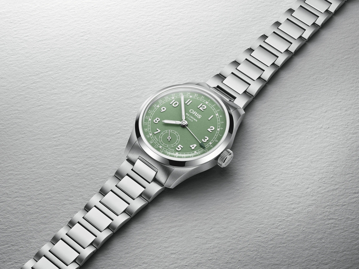 Oris Big Crown Pointer Date Calibre 403 Green, Stainless Steel Watch 38mm