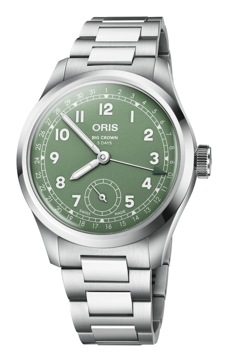 Oris Big Crown Pointer Date Calibre 403 Green, Stainless Steel Watch 38mm