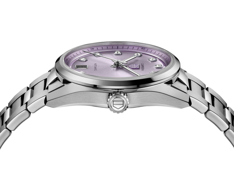 Tag Heuer Carrera Date Automatic Lilac Diamond Dial 36mm Watch WBN2319.BA0001