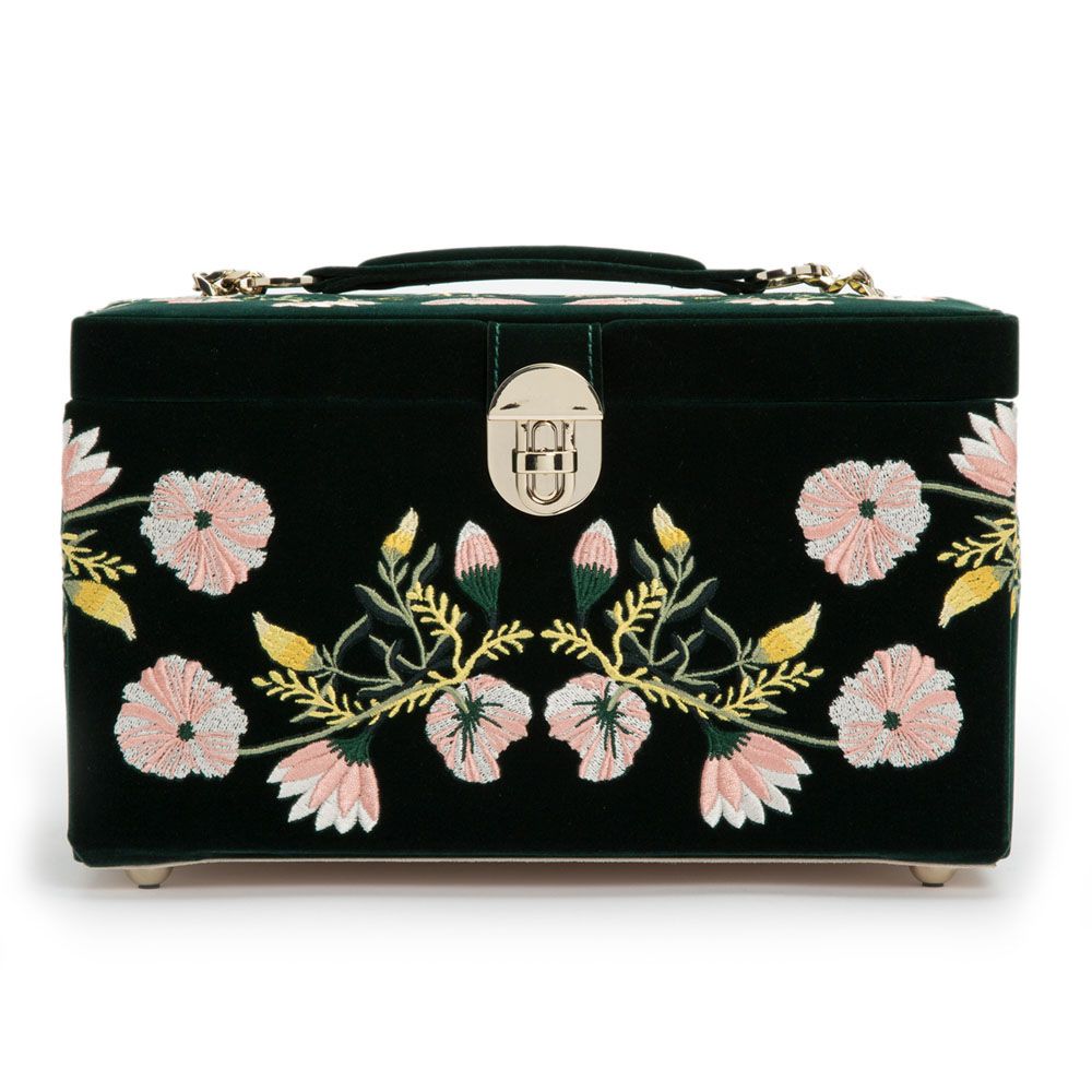 Wolf Zoe Medium Jewellery Box - Forest Green