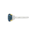 3 Stone Sapphire & Diamond Platinum Rin