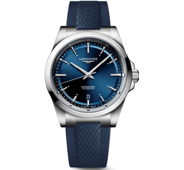 Longines Conquest Automatic Blue Rubber Strap 41mm Watch L38304929