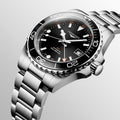 Longines HydroConquest GMT Black 43mm Stainless Steel Bracelet Watch L3.790.4.56.6
