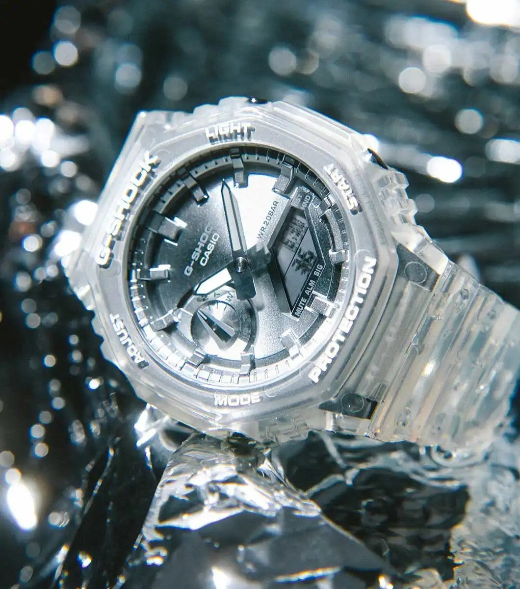G-SHOCK 2100 Bright Metallic Dial Series Silver Watch GA-2100BM-7A8ER