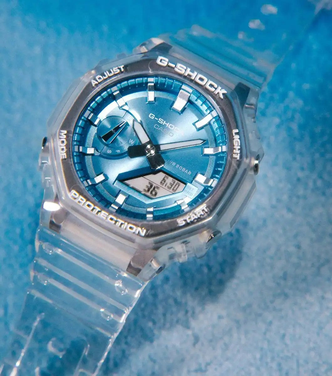 G-SHOCK 2100 Bright Metallic Dial Series Ice Blue Watch GA-2100BM-7A2ER