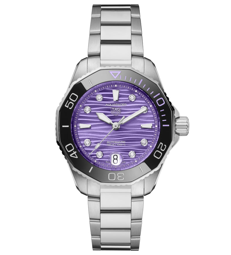 Tag Heuer Aquaracer Professional 300 Purple Diamond Dial 36mm WBP231M.BA0618