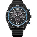 Citizen Eco-Drive Sport Chronograph Black Rubber 45mm Watch AT2587-02E