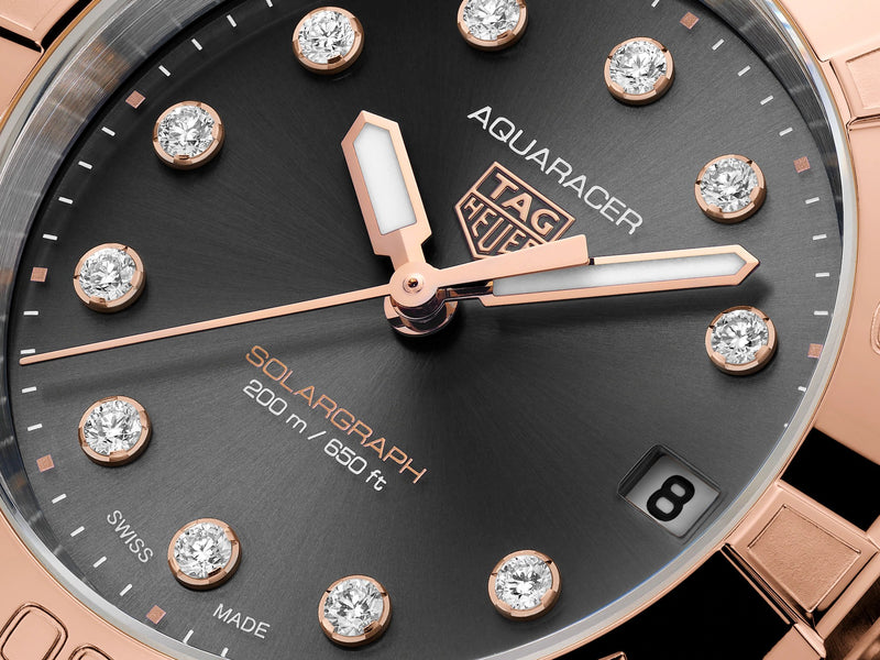 Tag Heuer Aquaracer Professional 200 Solargraph Black Two Tone Diamond Dial 34mm WBP1324.BB0005