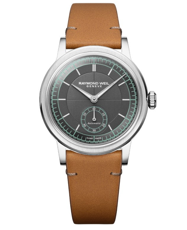 Raymond Weil Millesime Automatic Small Seconds Black & Green 35mm Watch 2130-STC-60521