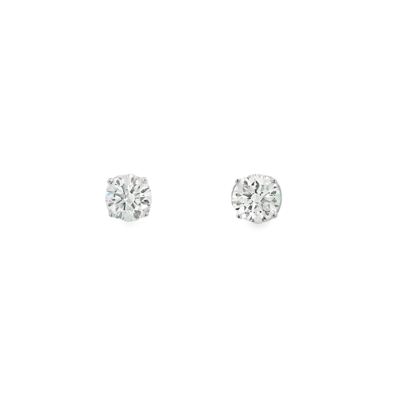 Lab Grown 2.00ct Diamond Single Stone Stud 18ct White Gold Earrings