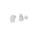 Lab Grown 3.10ct Diamond Single Stone Pear 18ct White Gold Earrings
