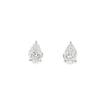 Lab Grown 3.10ct Diamond Single Stone Pear 18ct White Gold Earrings