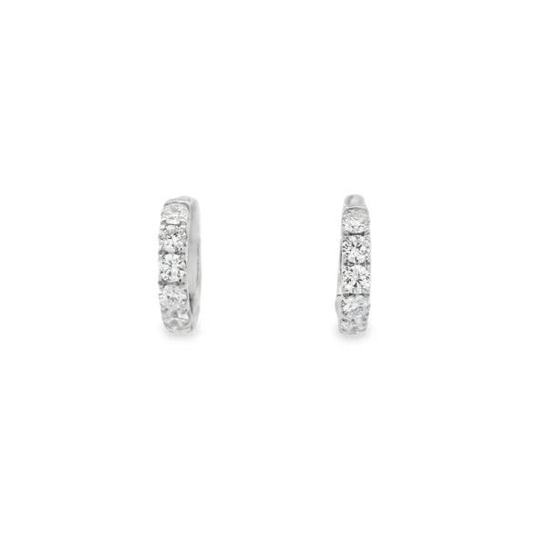 Lab Grown 1.00ct Diamond Hoop 18ct White Gold Earrings