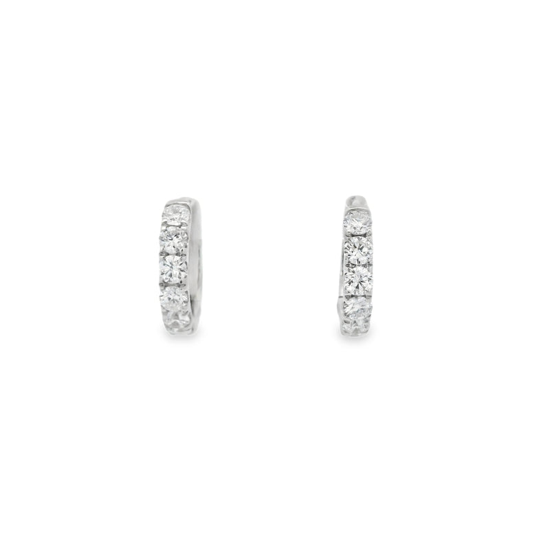 Lab Grown 1.00ct Diamond Hoop 18ct White Gold Earrings