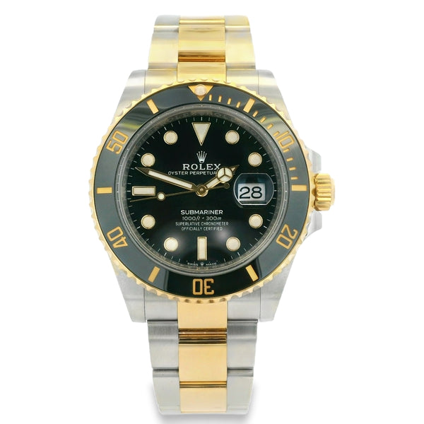 Rolex Submariner Date Black Oyster Steel & Yellow Gold 41mm Watch 126613LN