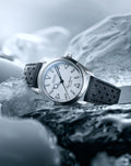 Nivada Grenchen Super Antarctic White, White Luminova, Black Racing Strap 38mm Watch 32065A10