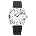 Nivada Grenchen Super Antarctic White, White Luminova, Black Racing Strap 38mm Watch 32065A10