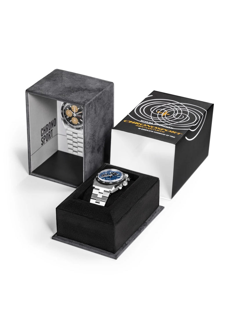 Nivada Grenchen Autochron Blue 38mm Limited Edition Watch 77003A45